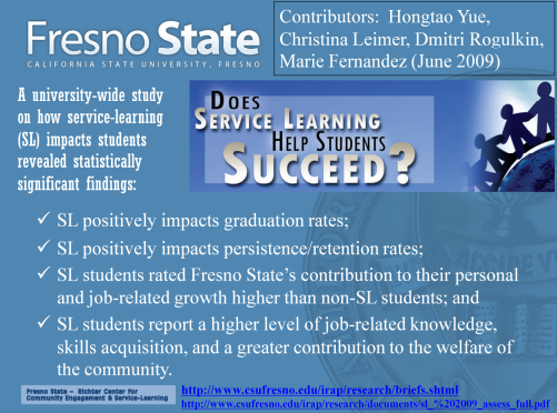 Ways Service Learning helps students succeed