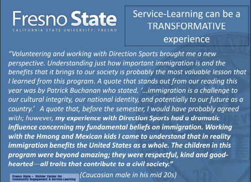 Service-learning can be a transformative experience