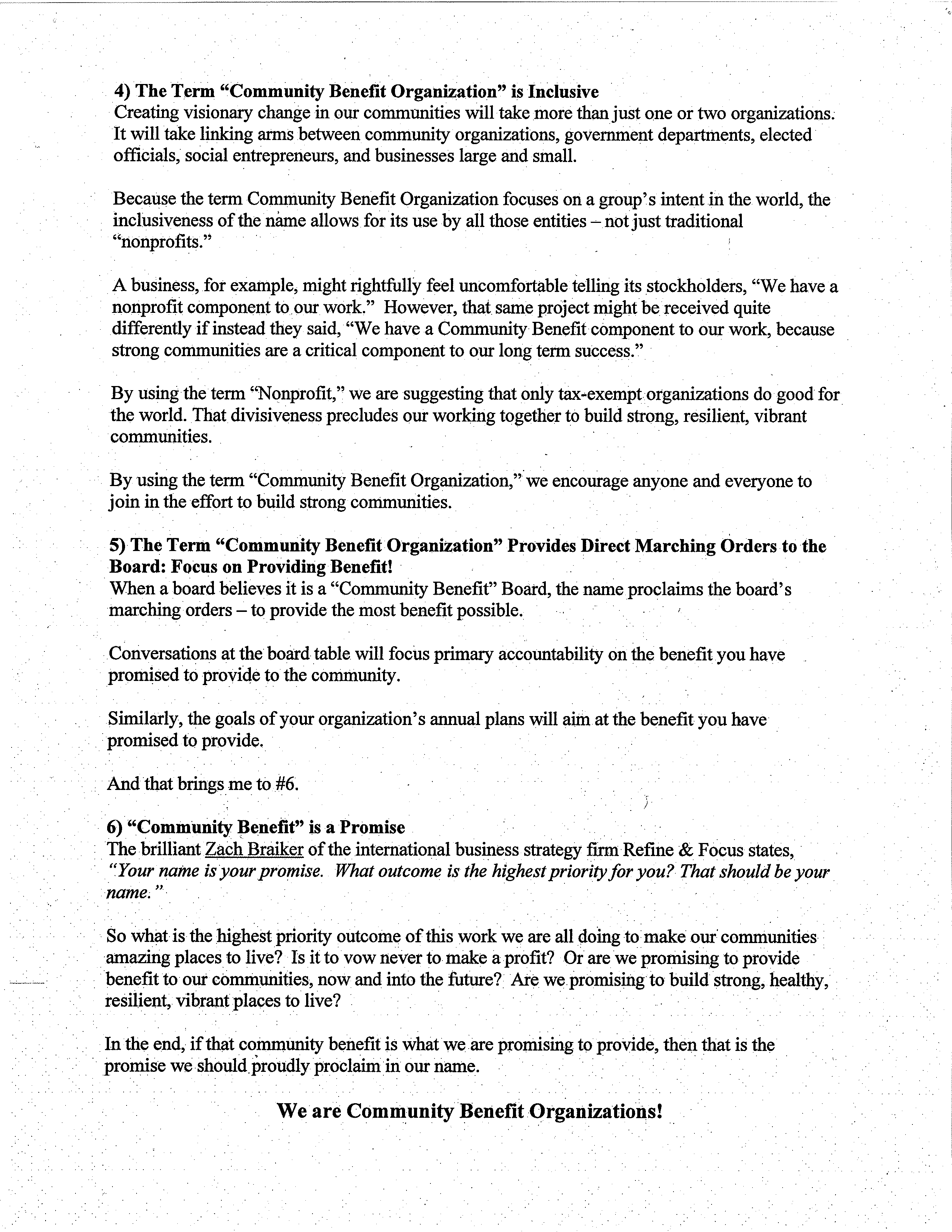 Page 3 of the article concluding with reasons 4 through 6 and the closing statement