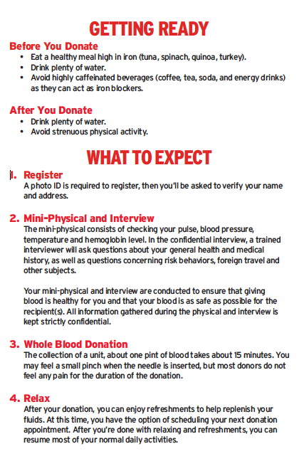 blood drive tips