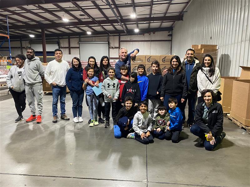 volunteers at the food bank