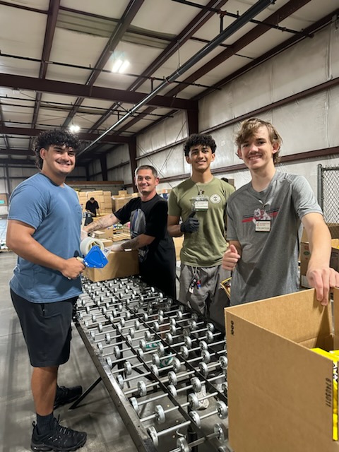 volunteers at the food bank