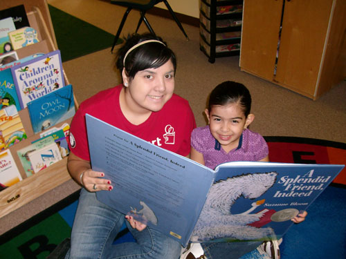 jumpstart student reading to child