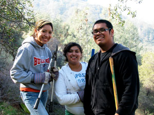Fresno State SL students working on trail building project
