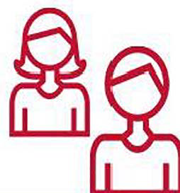 Useful contacts icon with people illustration