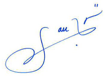 Signature and lower portion of memorandum footer
