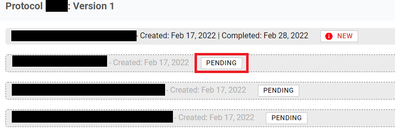 Pending checklist items