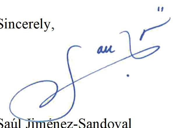 Signature of Saúl Jiménez-Sandoval, President