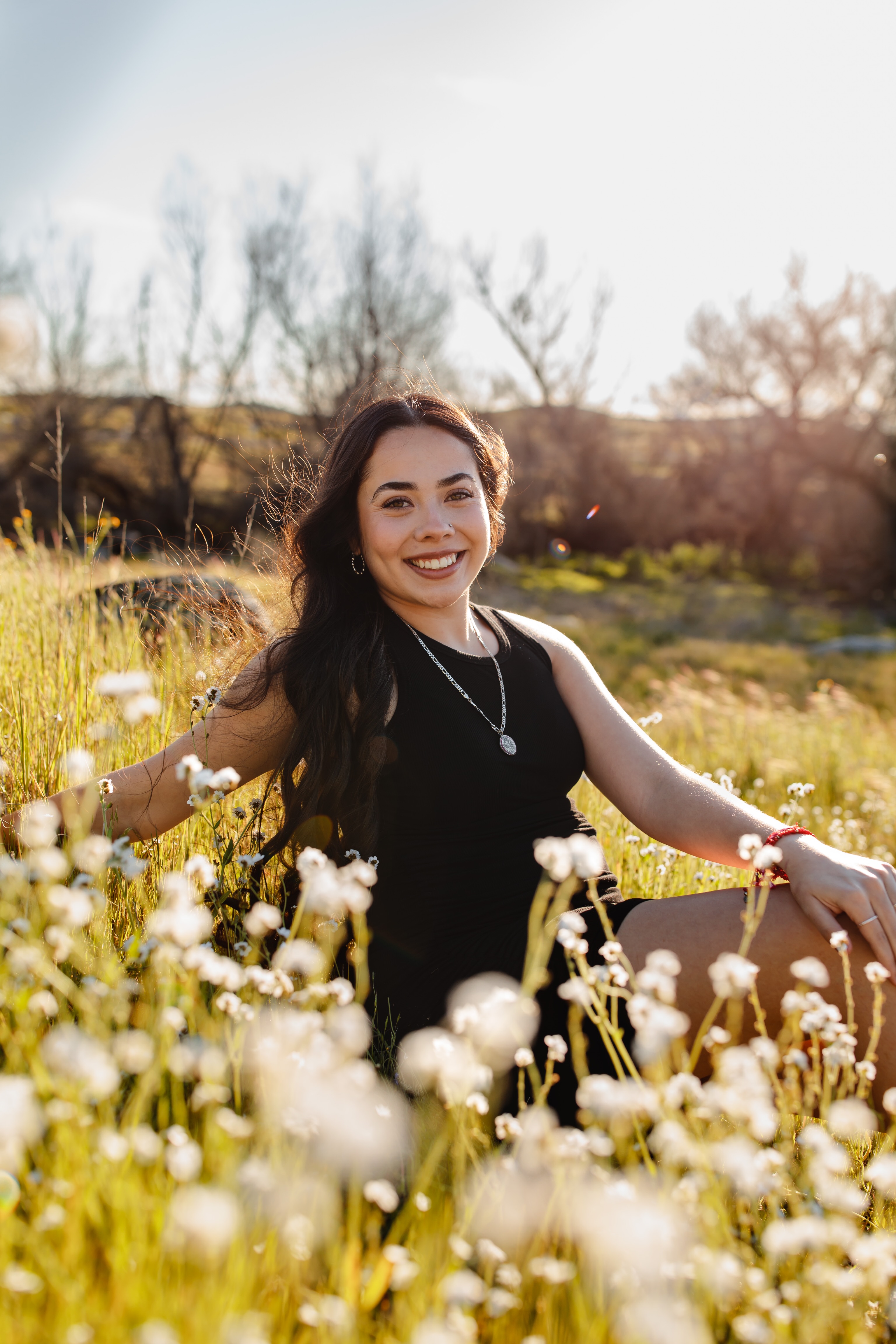 Alondra Gonzalez in a flower field