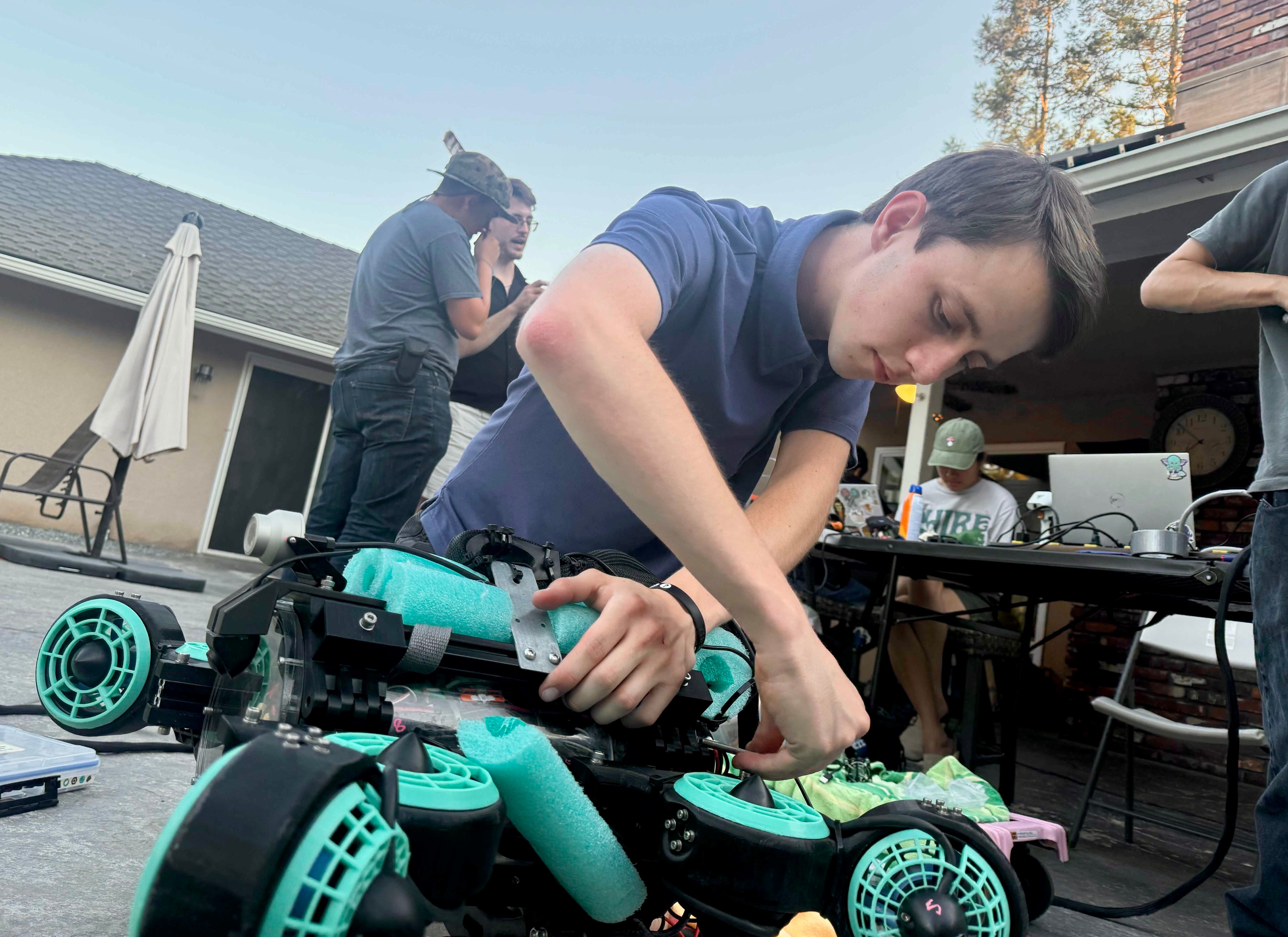 Caleb Bahne working on ROSIE