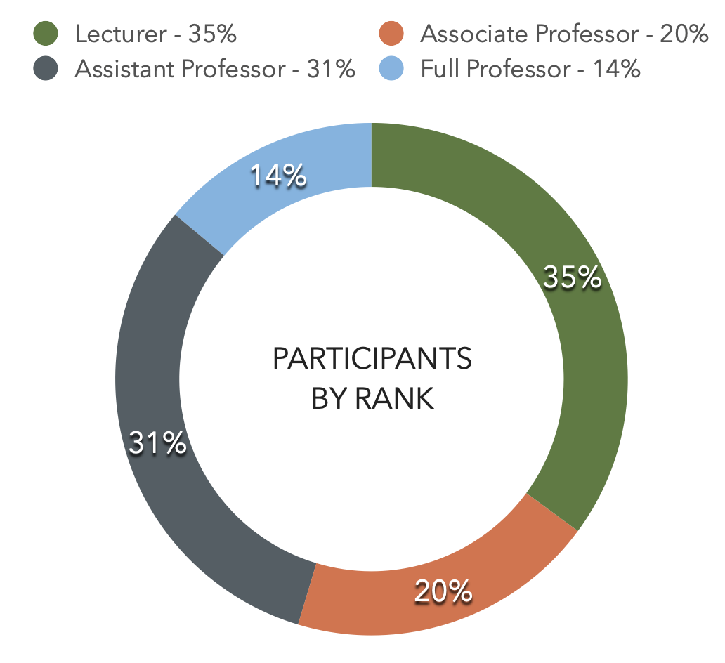 Faculty development participation by rank - data in table below