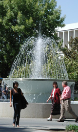 front of fountain