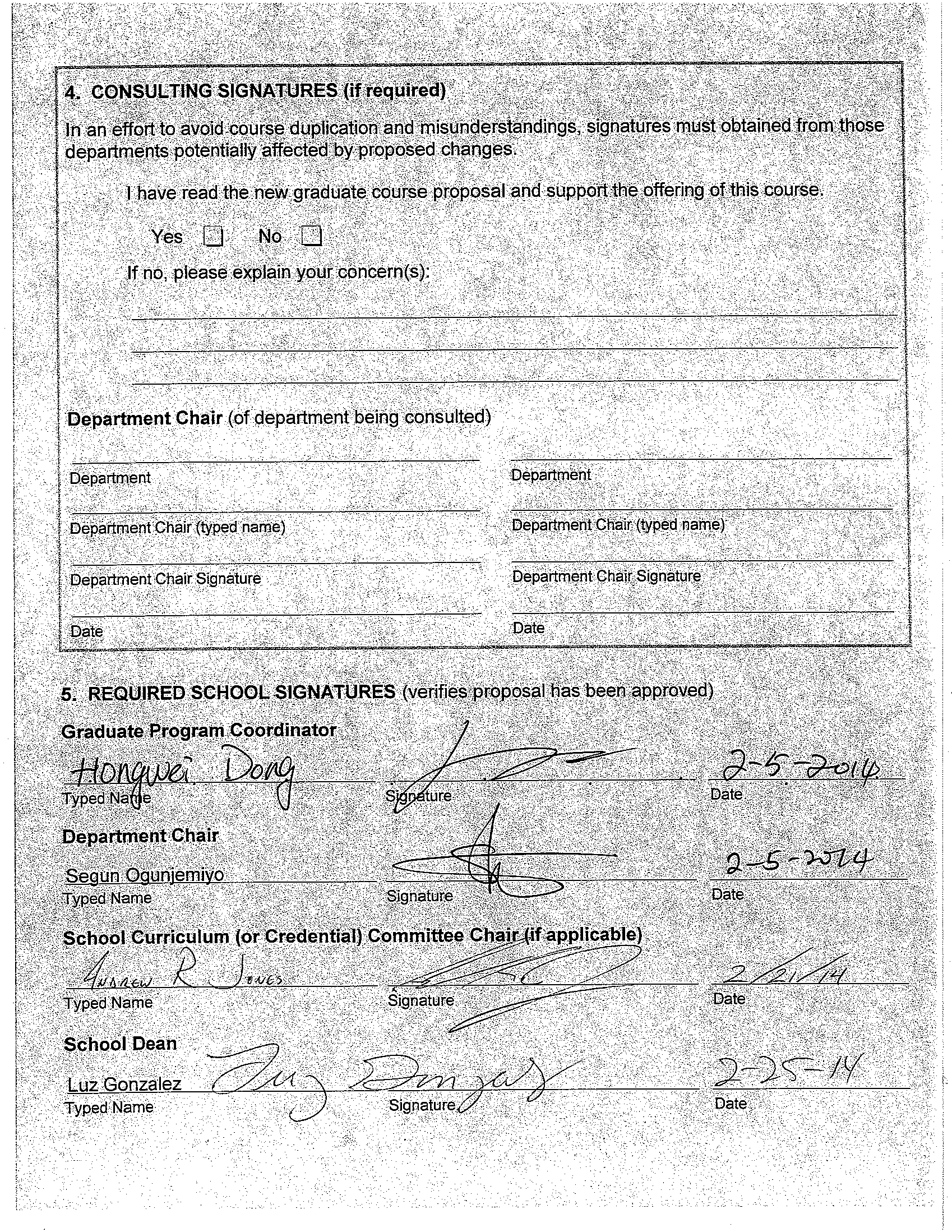 Consulting signatures section, page 3