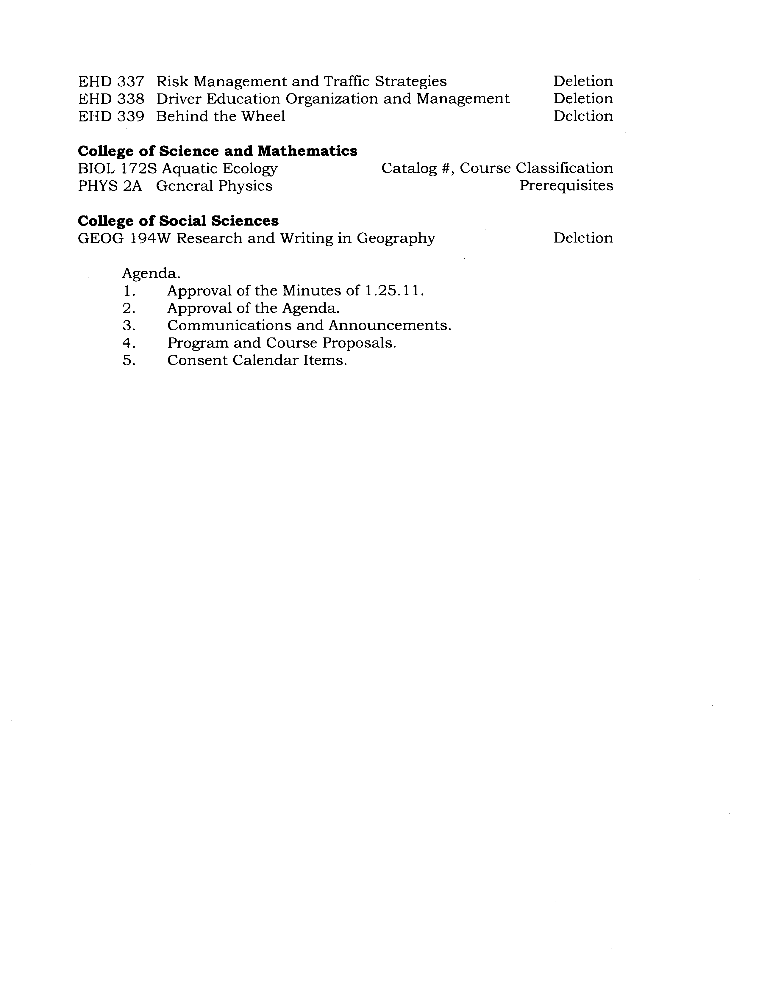 Minutes page 3 continuing consent calendar items and agenda