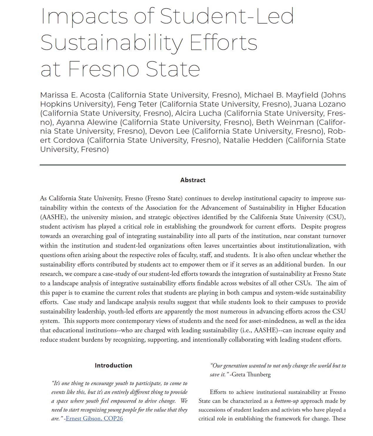 Screenshot of Sustainability Publication